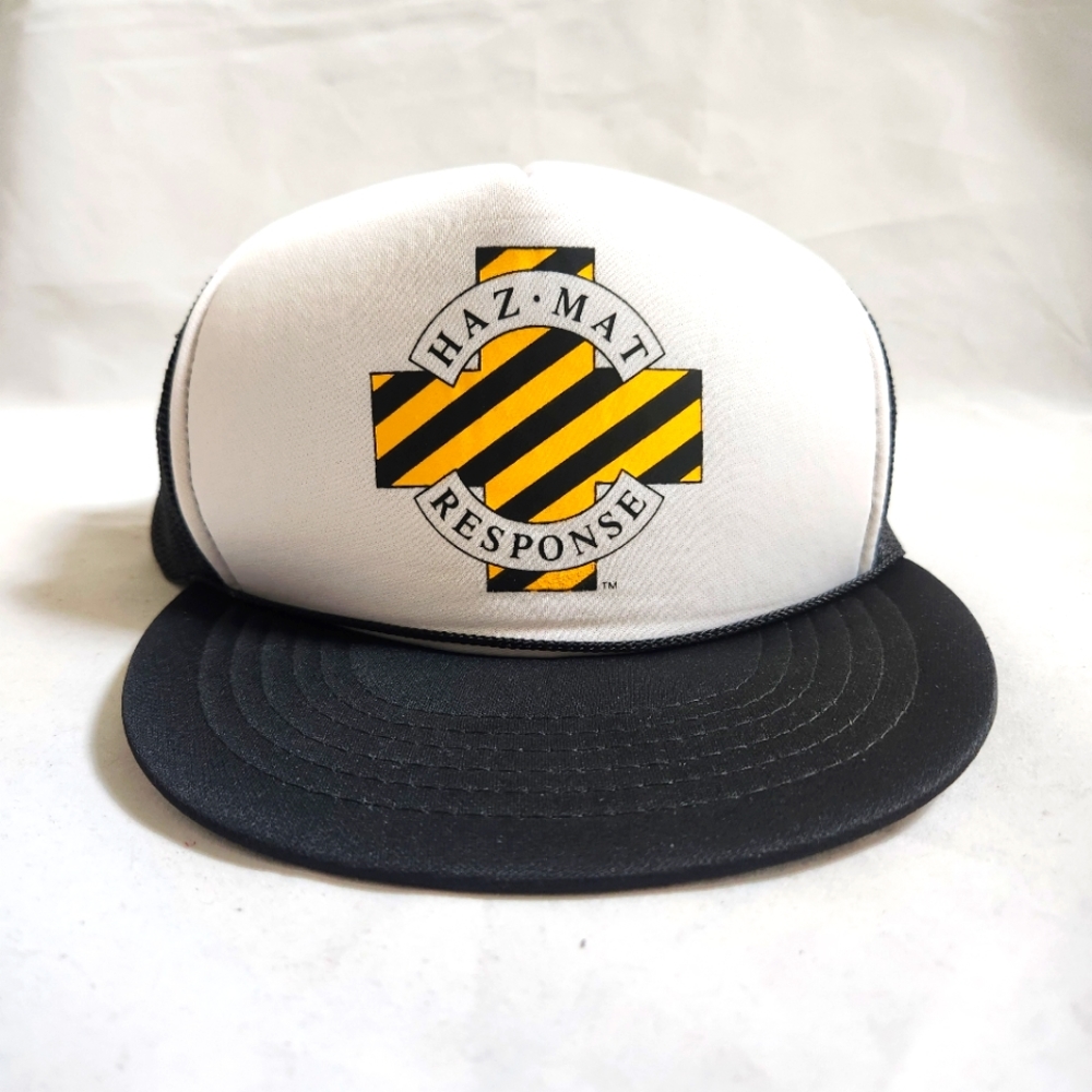 Vintage Haz Mat Response Cross Mesh Snapback Trucker Hat